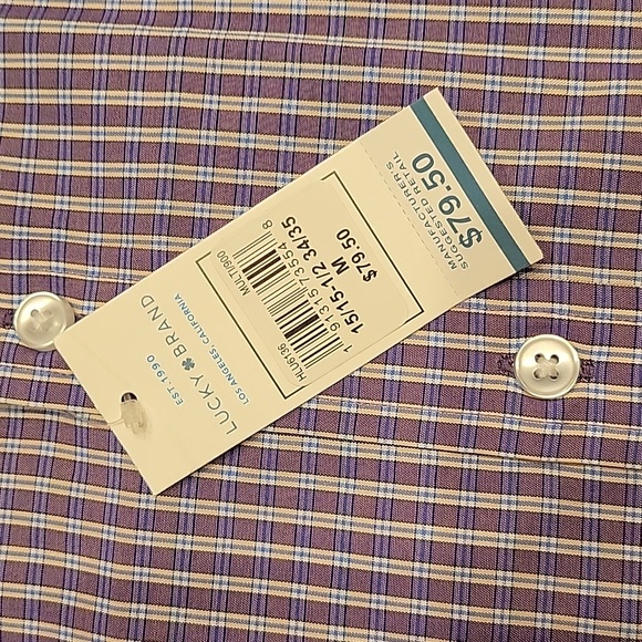 Lucky Slim Fit Dress Shirt - size 15 to 15 ½ - Men's Brand New - Picture 4 of 4
